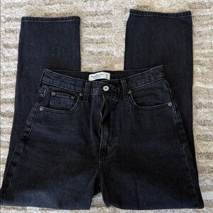 Abercrombie & Fitch Women's Straight Leg Jeans — Black
